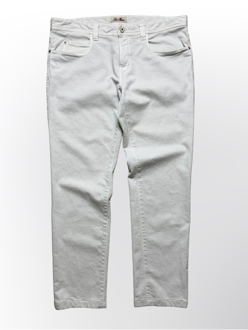 Loro Piana Tasche Straight Slim Denim Jeans Pants Mens W38 White Made In Italy